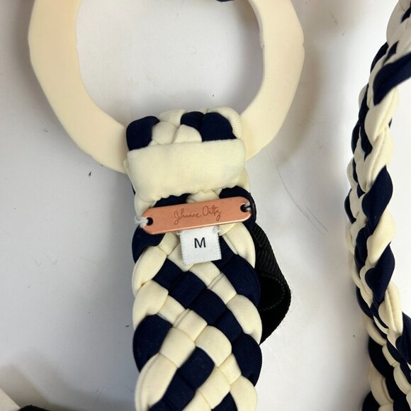 Johanna Ortiz Navy and White Braided Belt